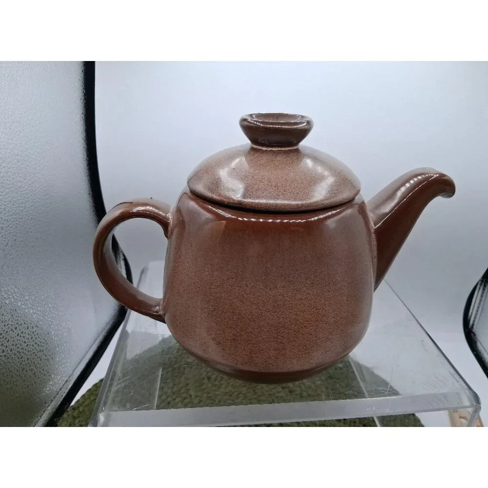 Vintage Frankoma Brown Ceramic Teapot With Lid
